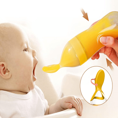Biberon cuillère - NewBabyFeedingBottle™ - Jaune - Bébé Pur